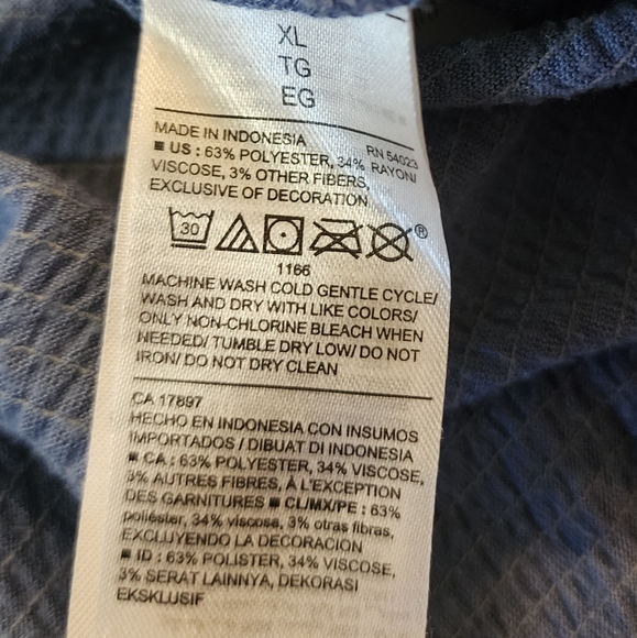 Old Navy Women's Short Sleeve Pullover Bohemian Boho Casual Blue Top X-Large XL - Picture 8 of 9